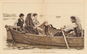 De laatste reis (kleurenlitho) door Albert Gustaf Aristides (after) Edelfelt