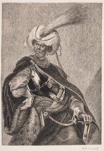 Een zwarte Afrikaan in harnas door Albert Haelwegh