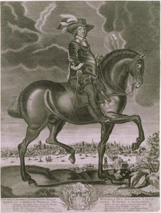 Ruiterportret van Oliver Cromwell c.1655 door Albert Haelwegh