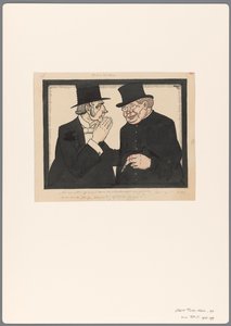 Ontwerp voor een politieke spotprent op de Ouderdomswet: Onder Broeders door Albert Hahn (I)