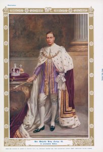 Koning George VI in zijn kroningsgewaden door Albert Henry (after) Collings