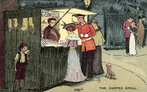 De koffiekraam, Londen door Albert Jnr. Ludovici
