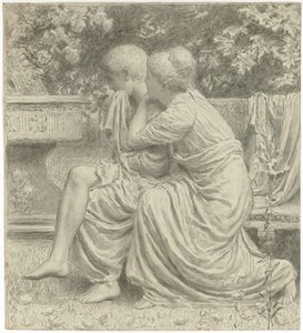 Cartoon voor "Een idylle" door Albert Joseph Moore