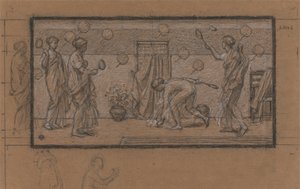 Studie voor Battledore en Shuttlecock door Albert Joseph Moore