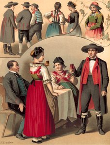 Duitse kostuum, Baden, Schapbach en Kinzigthal door Albert Kretschmer