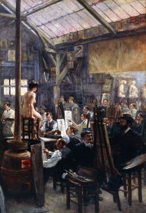 In het Atelier door Albert Lynch