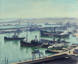 De haven van Algiers (olieverf op doek)