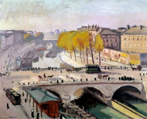 De Pont Saint Michel en de Quai des Grands Augustins in Parijs door Albert Marquet
