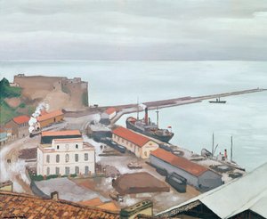 De haven van Bougie bij grijs weer door Albert Marquet