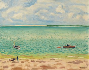 Het strand, Le Pyla door Albert Marquet
