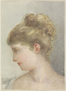 Hoofd van een vrouw, en profil naar links