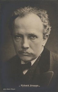 Portret van de muziekcomponist, Richard Strauss (zwart-wit foto) door Albert Meyer