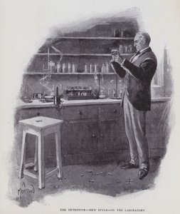 De detective, nieuwe stijl, in het laboratorium