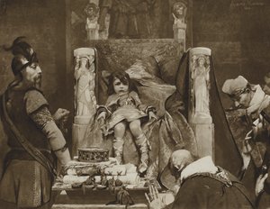Clovis II, de jongen koning van de Franken door Albert Pierre René (after) Maignan