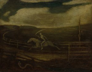 De renbaan (Dood op een bleek paard) door Albert Pinkham Ryder