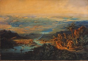 Suezkanaal in november 1864 door Albert Rieger