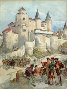 Een gevangene, Frans I (1494-1547) opgesloten in een toren van het Alcazar in Madrid (Spanje) tot 1526