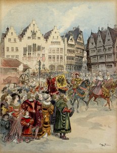 Verkiezing van Karel V tot keizer van Duitsland op 28 juni 1519 door Albert Robida