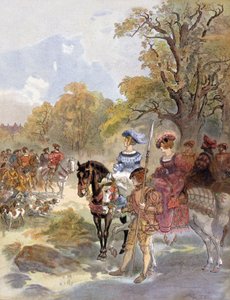 Franse koning François I (1494-1547) illustratie door Albert Robida (1909)