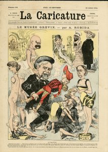 Illustratie door Albert Robida (1848-1926) voor de omslag van La Caricature (1880) door Albert Robida