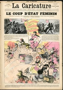 Illustratie door Albert Robida (1848-1926) voor de omslag van La Caricature (1880)