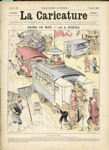Illustratie van Albert Robida voor de Omslag van La Caricature (1880) door Albert Robida