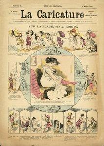 Illustratie van Albert Robida voor de Omslag van La Caricature (1880) door Albert Robida