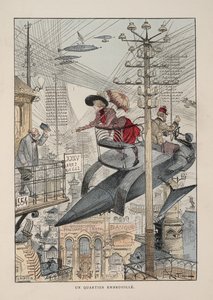 Illustratie voor Le vingtième siècle: La vie électrique door Albert Robida