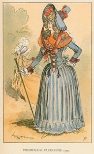 Promenade Parisienne 1790 door Albert Robida