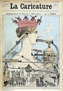 De verfraaiing van Parijs door de metro - door Robida, in La Caricature van 19/06/1886 door Albert Robida