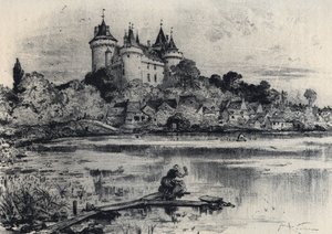 Het kasteel van Combourg in Ille-et-Vilaine - Oud Frankrijk - Bretagne - tekst, tekeningen en lithografieën, door Albert Robida (1848-1926) ongedateerd eind 19e eeuw door Albert Robida