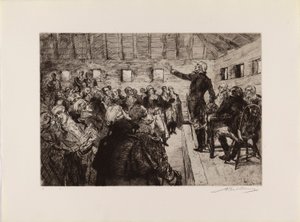 Washington voorkomt een militaire dictatuur (uit de portfolio "The Bicentennial Pageant of George Washington")