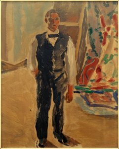 Zelfportret in hemdsmouwen door Albert Weisgerber