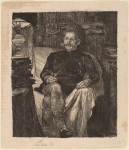 Franz Rose in zijn studeerkamer