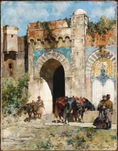 De paarden water geven, 1880