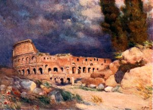 Het Colosseum in een storm door Alberto Pisa