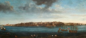 Een van een set van zeven uitzichten van Valletta, Malta en omgeving