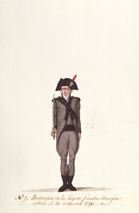 Een pontoneer van het Franse Vreemdelingenlegioen, uit Coppetiers, 23 november 1792 door Albertus Gregorius