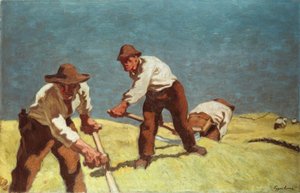 Bergboeren die maaien