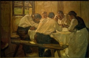 Lunch (De Soep, II. Versie) door Albin Egger Lienz