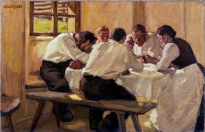 Lunch (De Soep, versie II) door Albin Egger Lienz