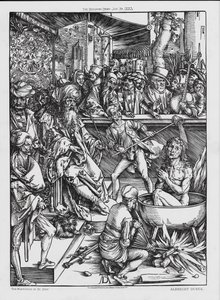 Het martelaarschap van St. Johannes door Albrecht (after) Durer or Duerer
