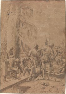 Christus aan het kruis genageld door Albrecht Altdorfer