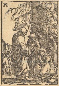 Christus neemt afscheid van zijn moeder, uit De Val en Verlossing van de Mensheid, ca. 1513 door Albrecht Altdorfer