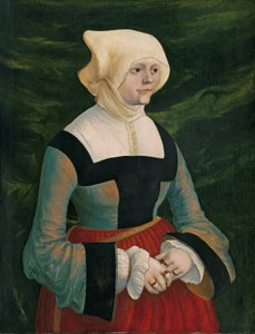 Duits: Bildnis einer jungen Frau Portret van een jonge vrouw door Albrecht Altdorfer