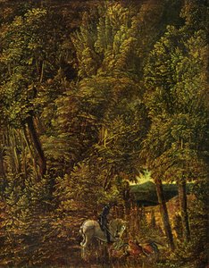 Duits: Drachenkampf des hl. Boslandschap met Sint Joris in gevecht met de draak door Albrecht Altdorfer