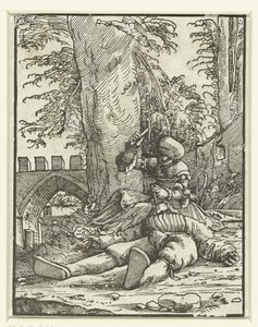 Jaël doodt Sisera door Albrecht Altdorfer