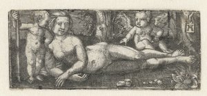 Liggende Venus met twee putti door Albrecht Altdorfer