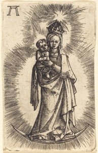 Madonna en kind staand met een halve maan door Albrecht Altdorfer