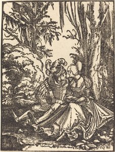 Paar Geliefden in een Landschap door Albrecht Altdorfer